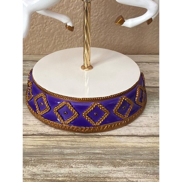 Hamilton Collection "Amethyst Promenade" Jeweled Unicorn Carousel Figurine 2004 - Picture 9 of 12